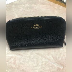 Coach Black Textured Leather Pouch